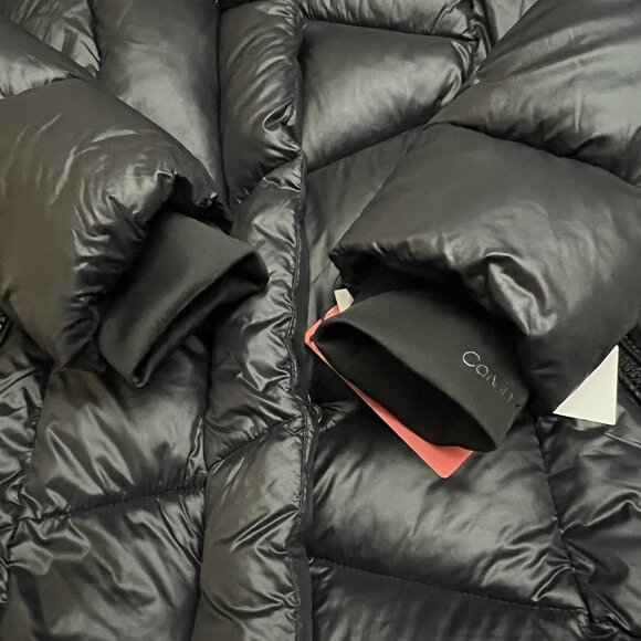 $320 NWT Calvin Klein Sorona Aura Black Puffer Jacket Women's Size S Small NWT - Picture 4 of 14